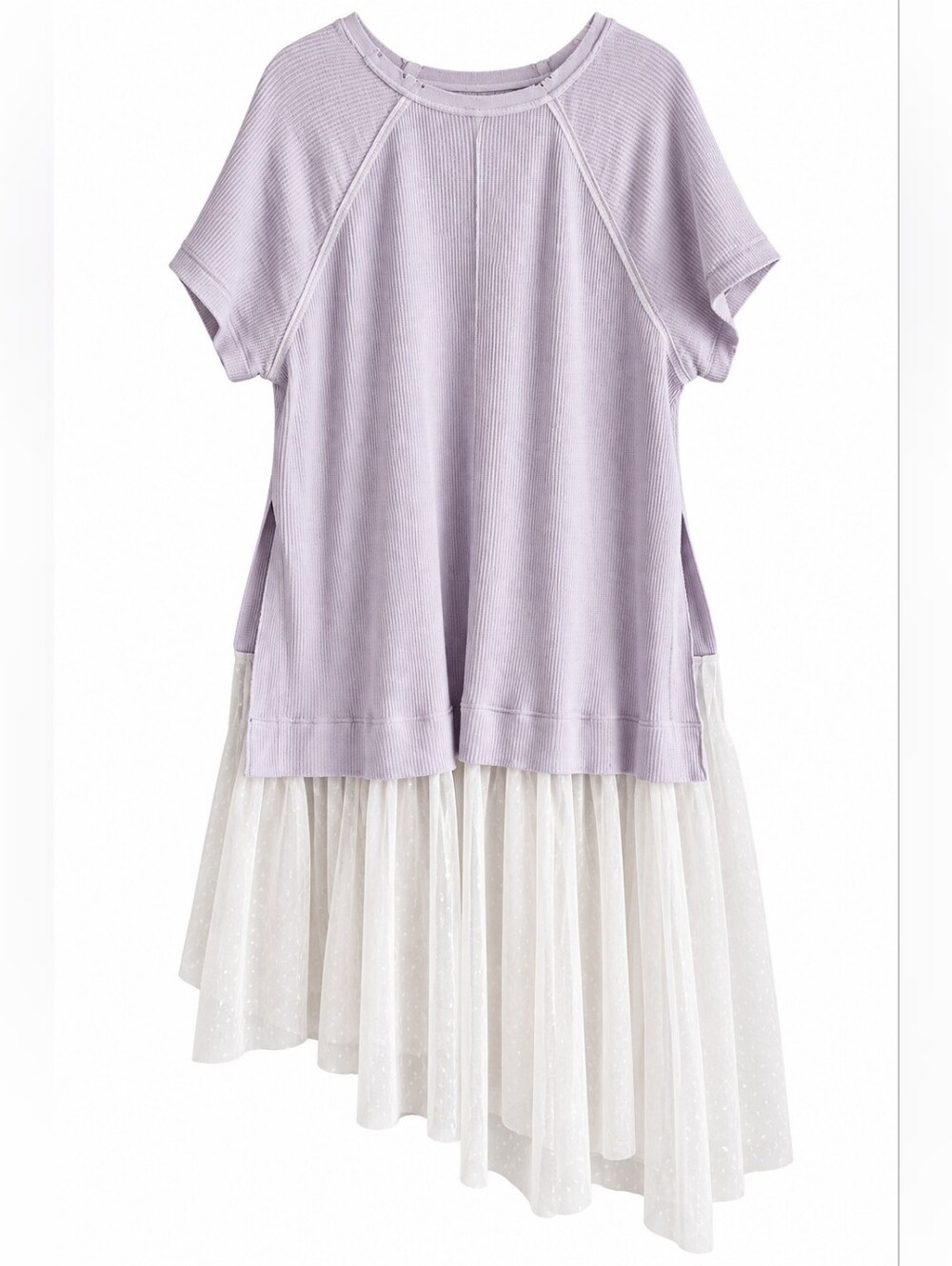 Free People Cloud Dance With Me Tunic Dress Lilac Tulle Lace Top S Romantic - Picture 5 of 13